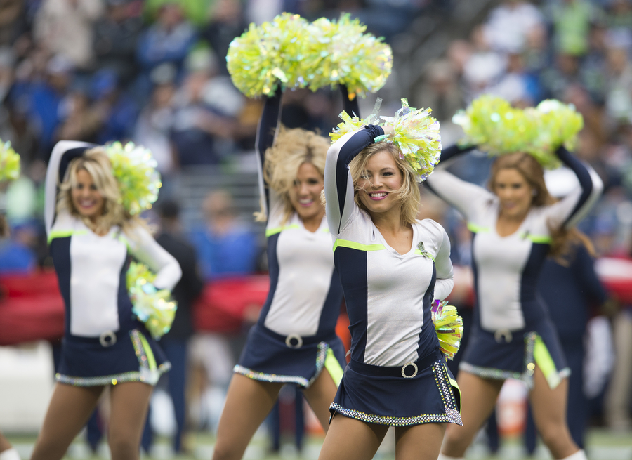 The The Sea Gals cheer on the Seahawks on Sunday, Nov. 9, 2014 at CenturyLink Field.